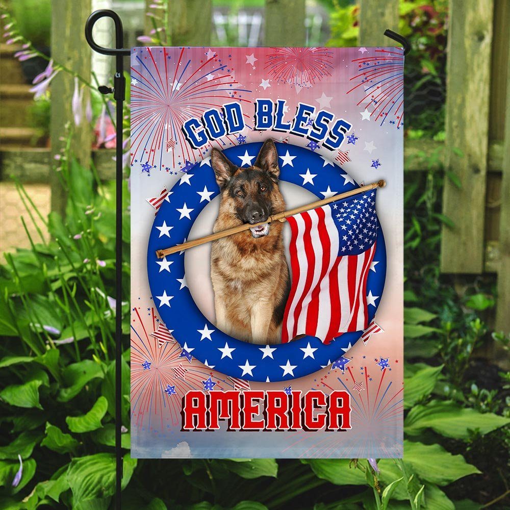 German Shepherd God Bless America Independence Day Flag German Shepherd God Bless America Independence Day Flag