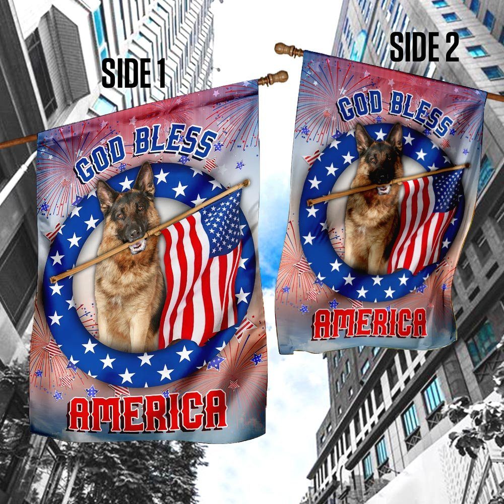 German Shepherd God Bless America Independence Day Flag German Shepherd God Bless America Independence Day Flag
