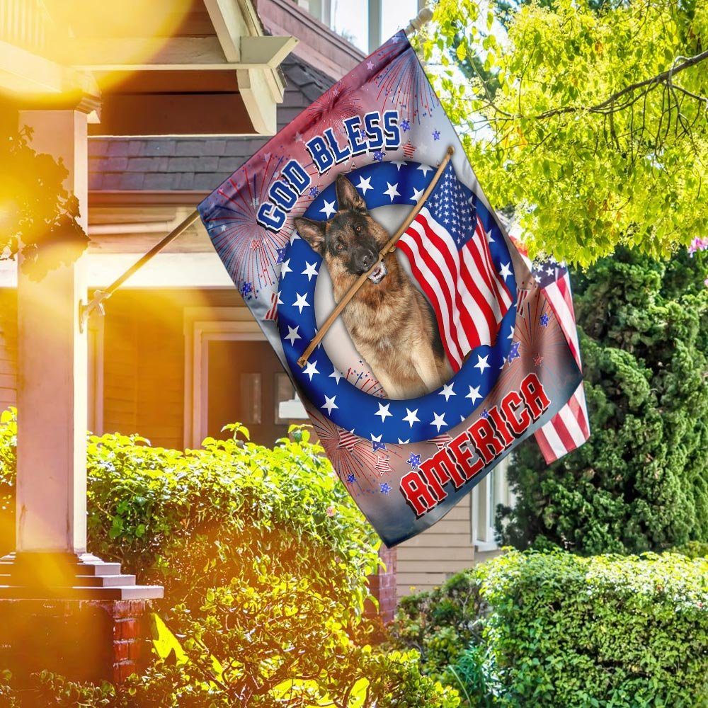 German Shepherd God Bless America Independence Day Flag German Shepherd God Bless America Independence Day Flag