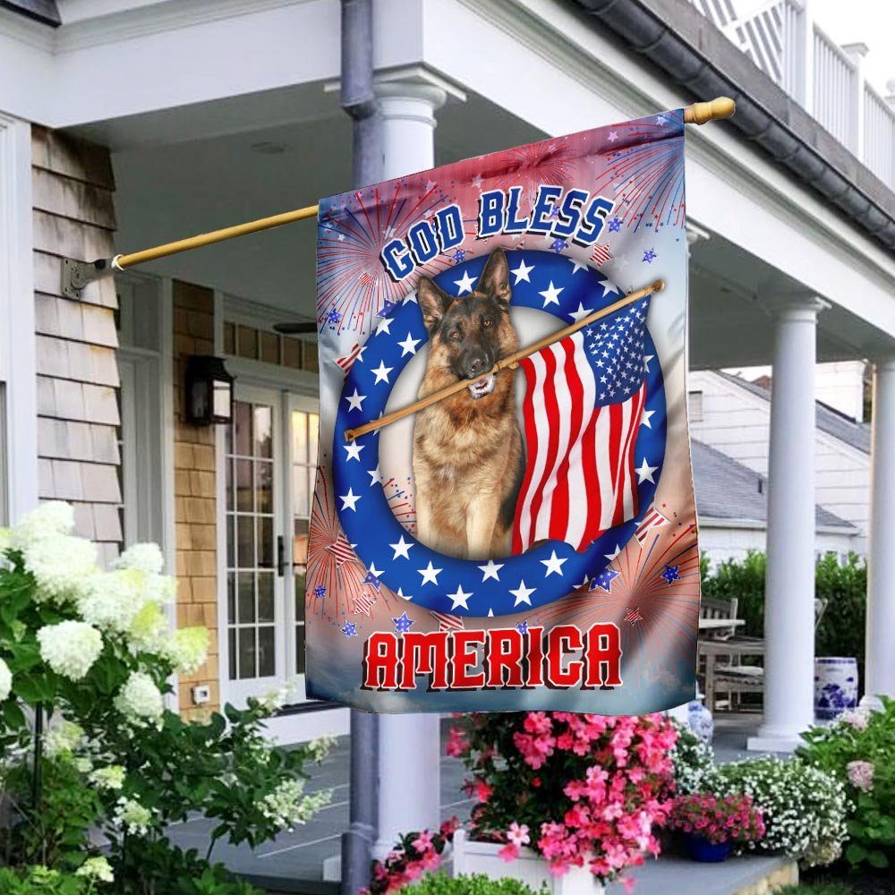 German Shepherd God Bless America Independence Day Flag German Shepherd God Bless America Independence Day Flag