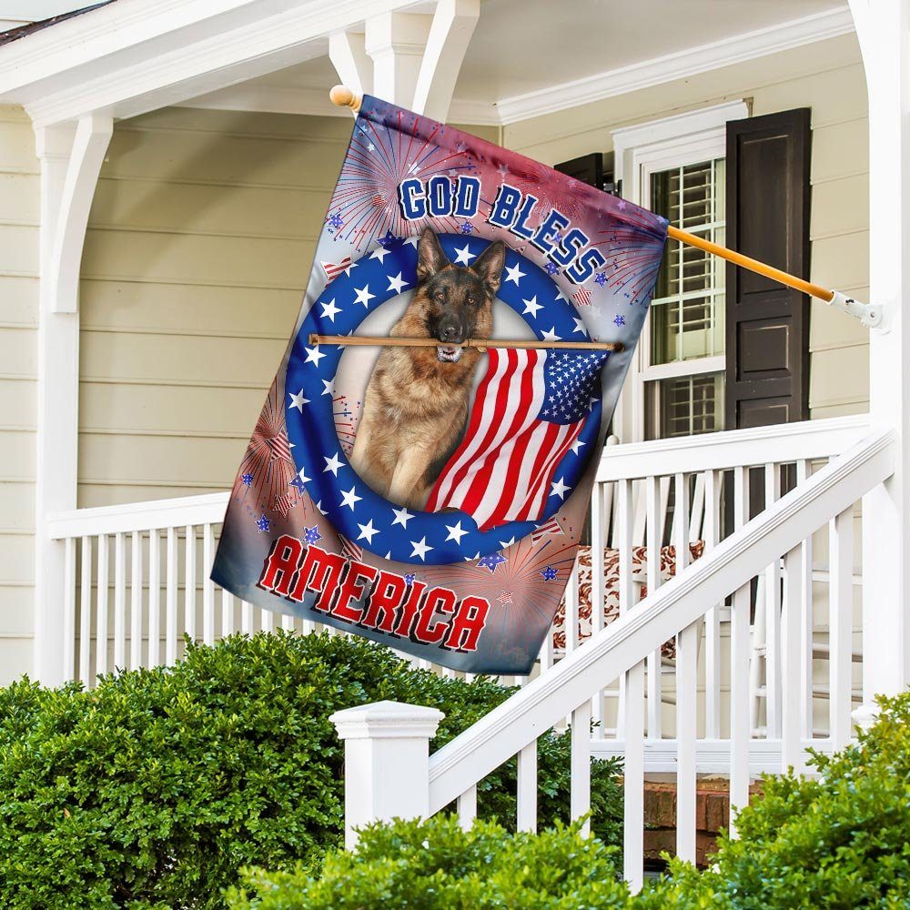 German Shepherd God Bless America Independence Day Flag German Shepherd God Bless America Independence Day Flag