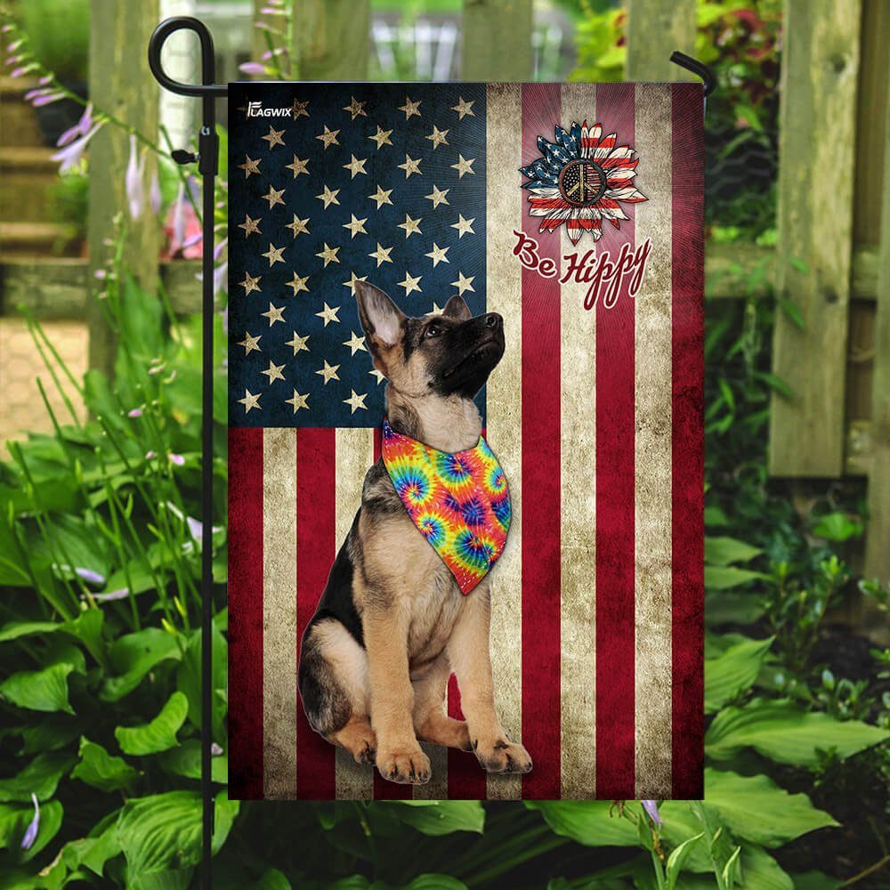 German Shepherd Hippy American US Flag German Shepherd Hippy American US Flag
