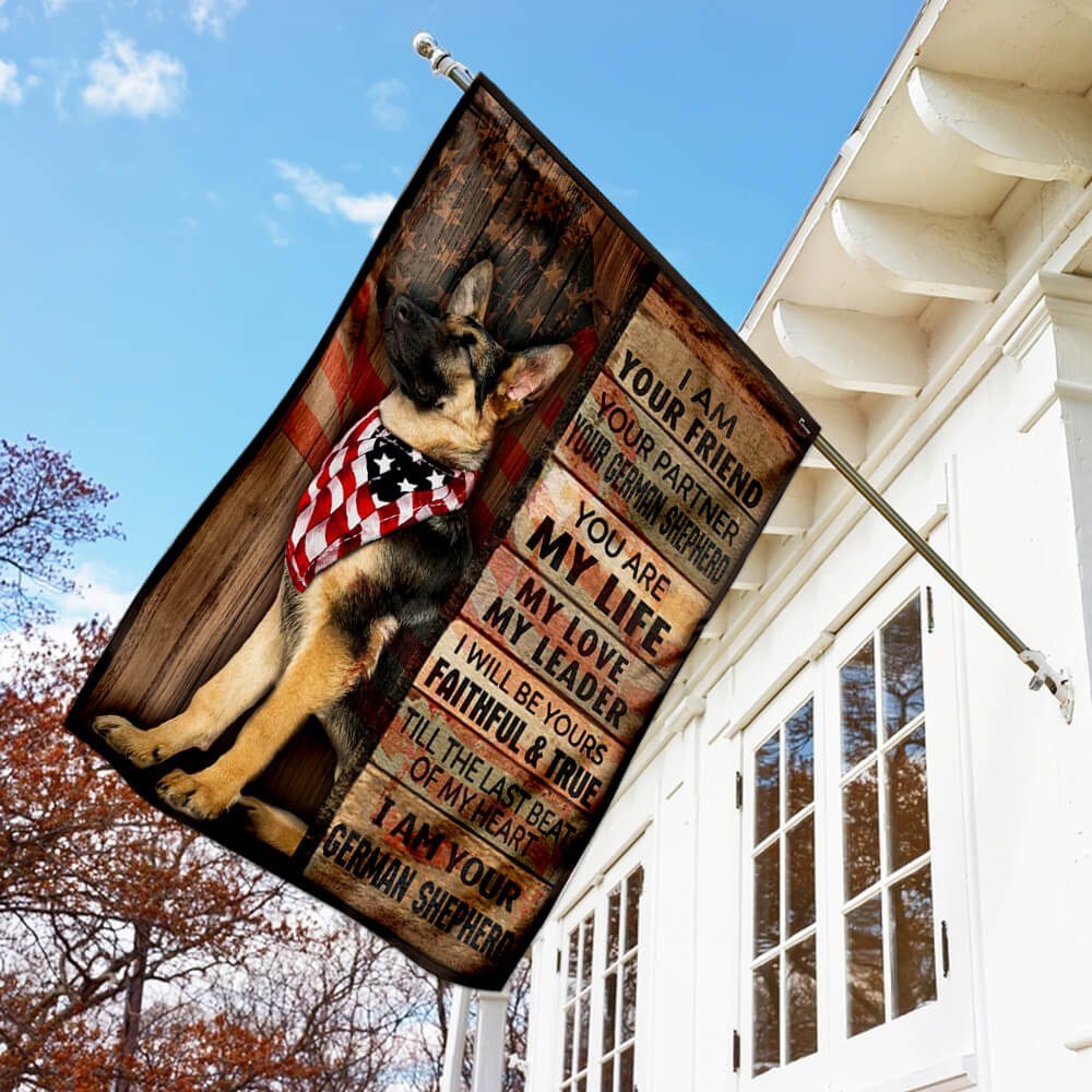 German Shepherd I Am Your Friend Flag