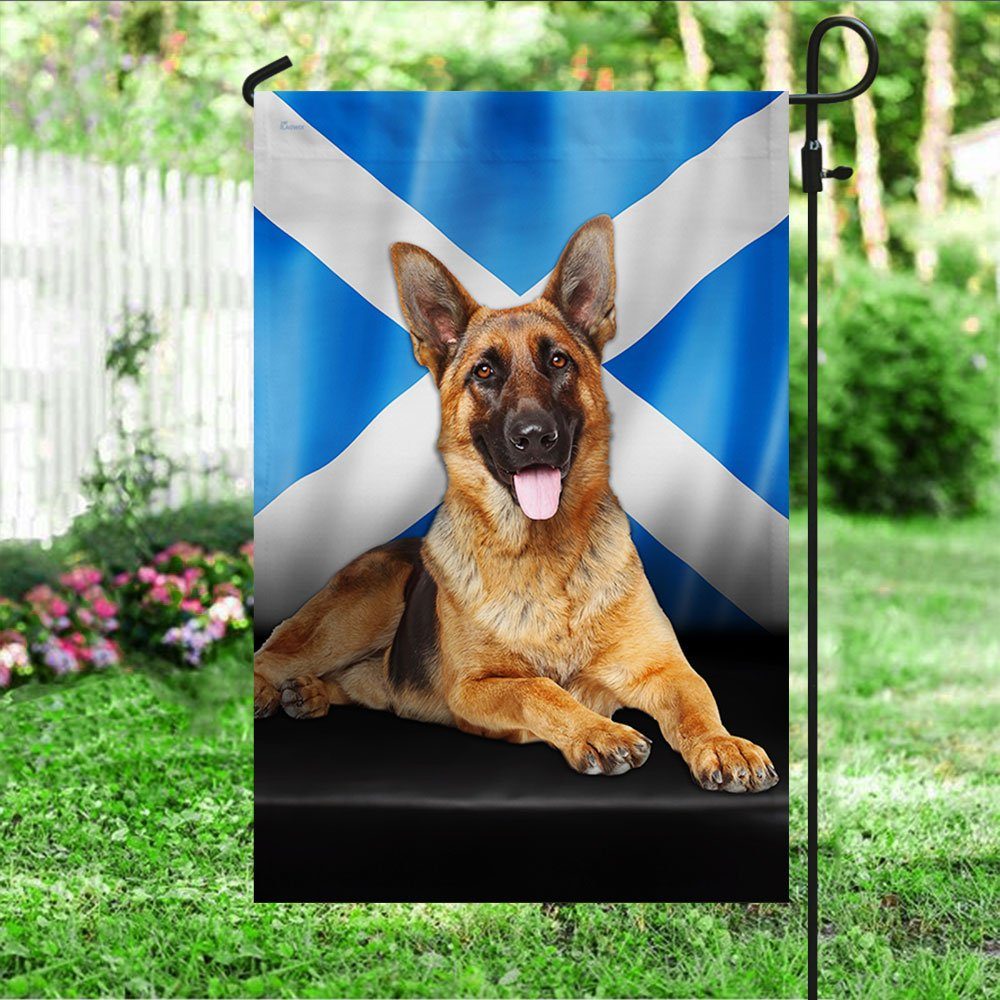 German Shepherd On Scottish Flag QNN579F German Shepherd On Scottish Flag QNN579F