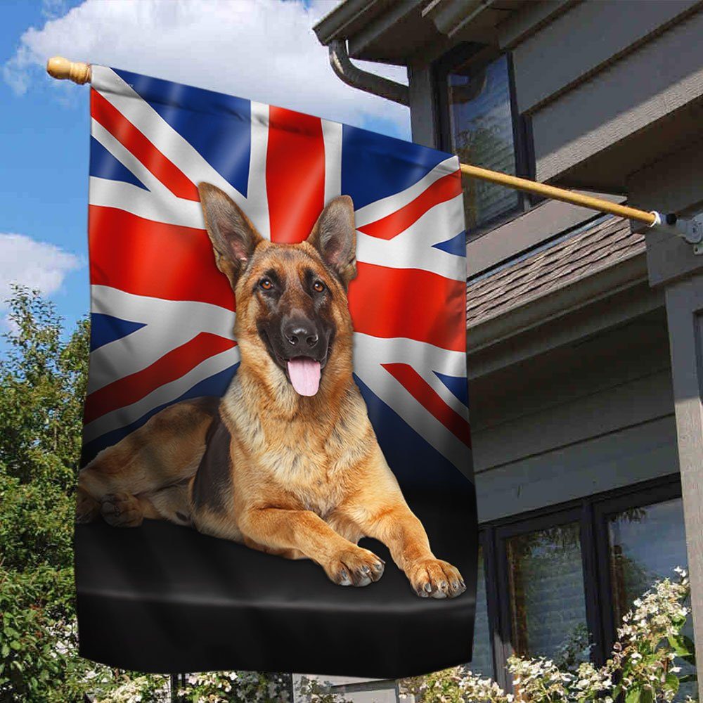 German Shepherd On UK Union Jack  Flag QNN575F
