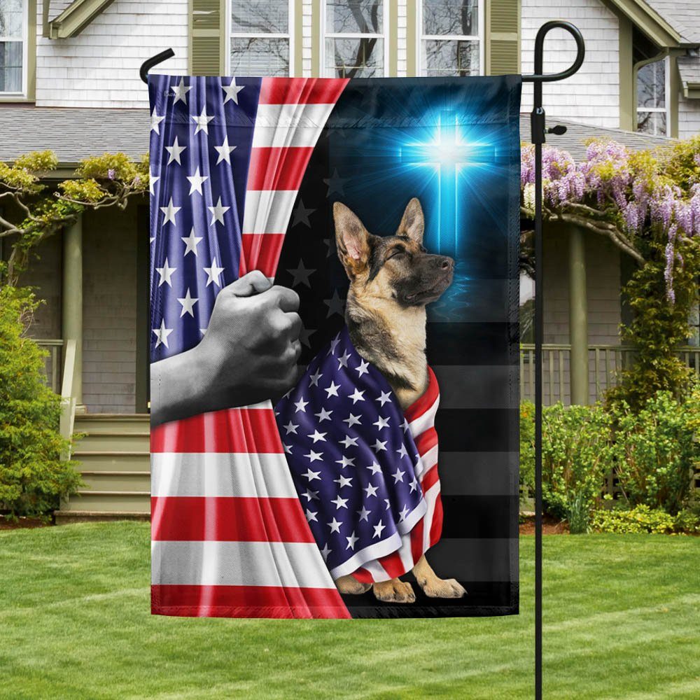 German Shepherd Patriotic American Flag MLN1430F