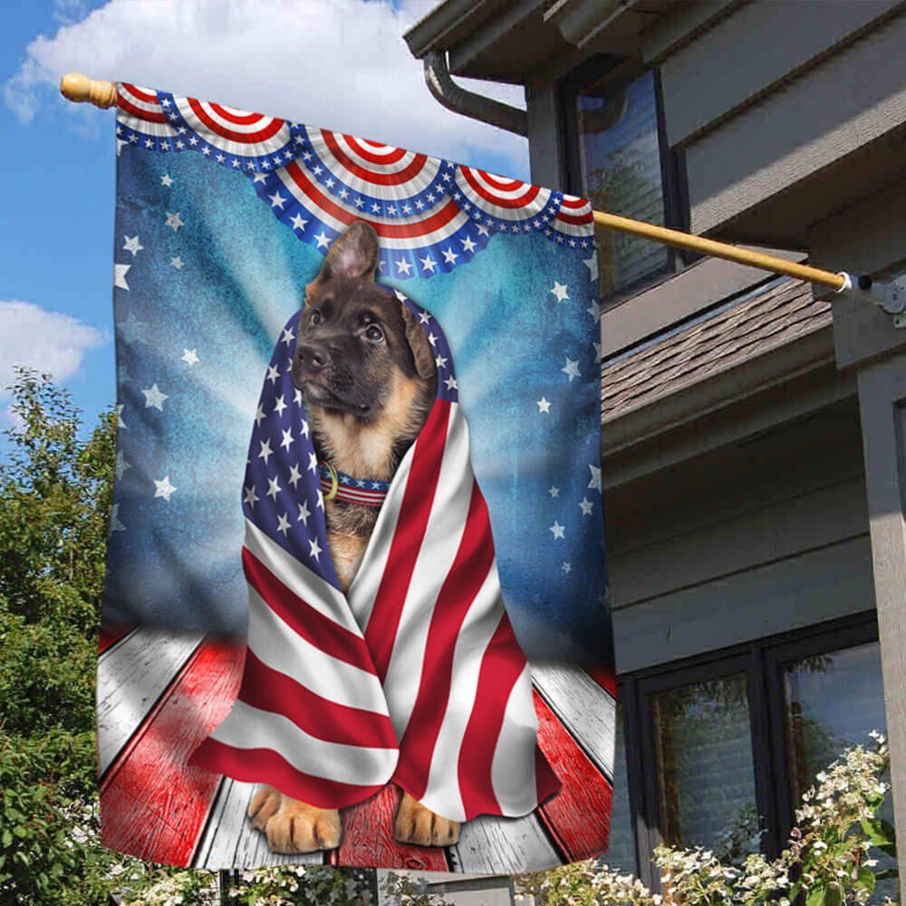 German Shepherd Wrap In Glory American Flag THB3483Fv1
