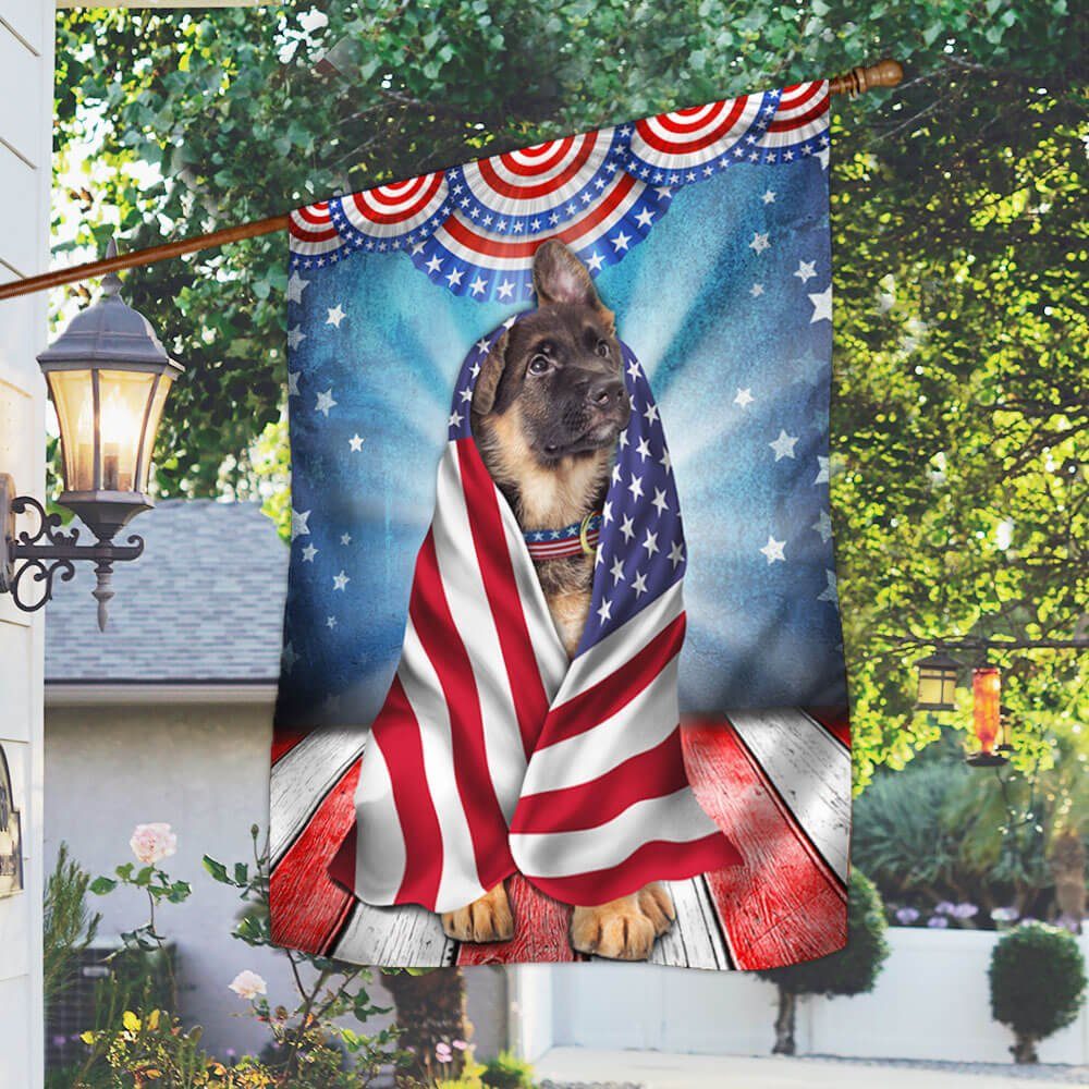 German Shepherd Wrap In Glory American Flag THB3483Fv1