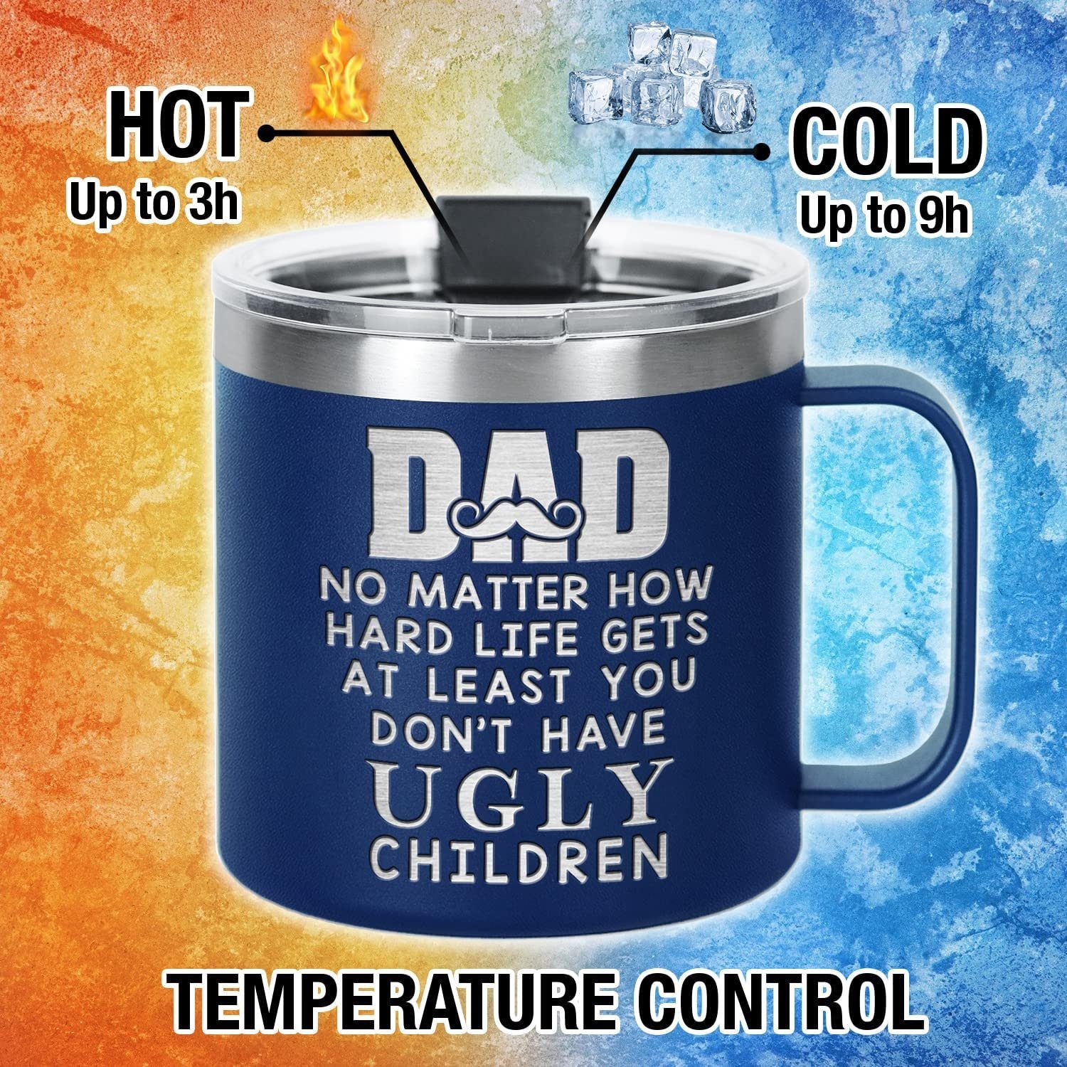 Gifts for Dad from Daughter & Son- Laser Engraved 14oz Coffee Mug