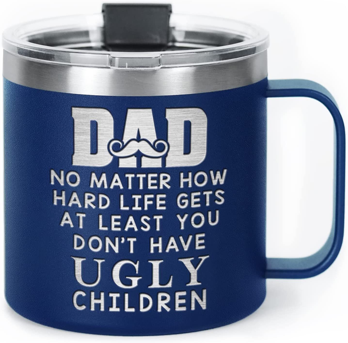 Gifts for Dad from Daughter & Son- Laser Engraved 14oz Coffee Mug