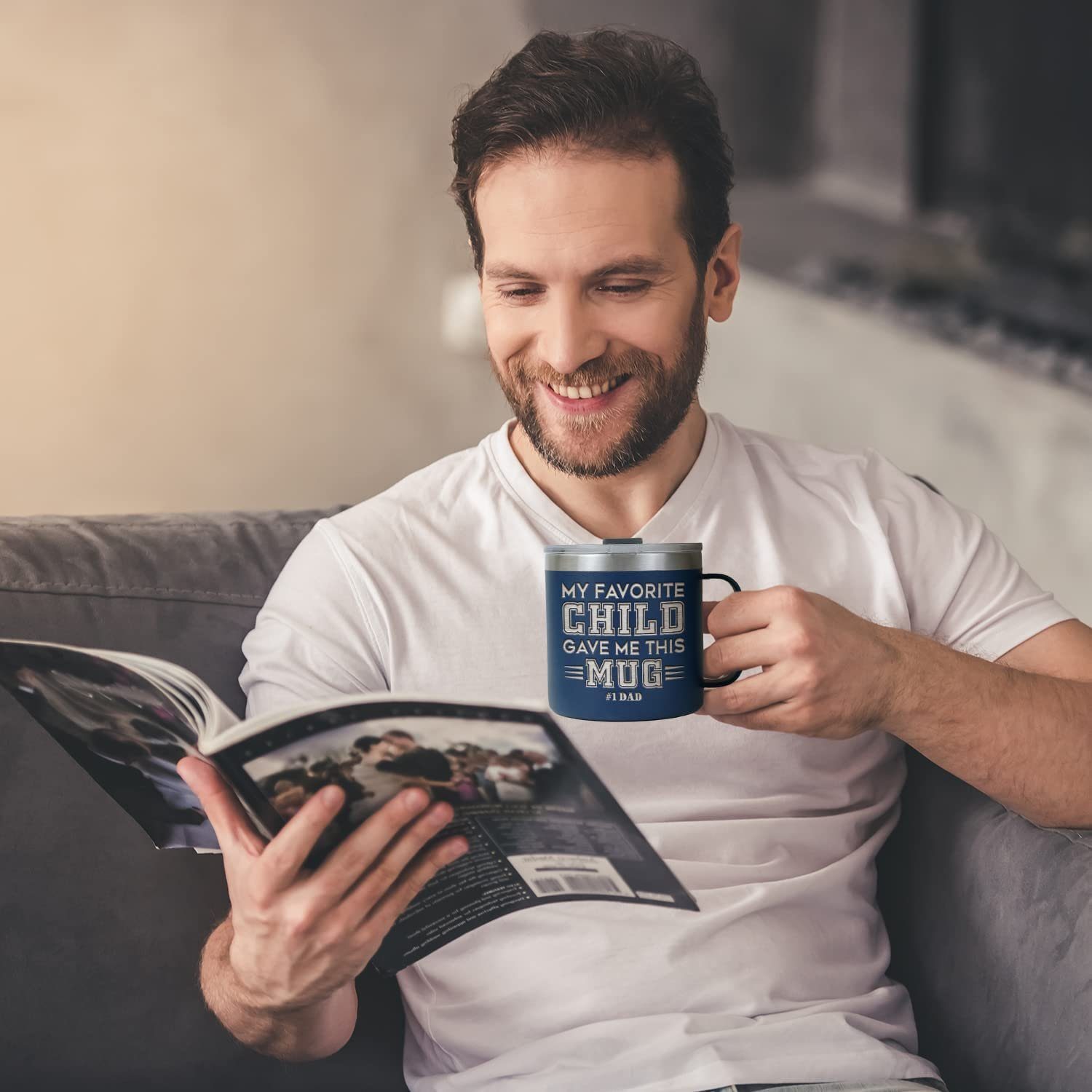 Gifts for Dad from Daughter Son – Laser Engraved 14oz Coffee Mug – My Favorited Child Gave Me This Gifts for Dad from Daughter Son – Laser Engraved 14oz Coffee Mug – My Favorited Child Gave Me This