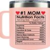 Gifts for Mom from Daughter Son Kids - Mom Gifts on Christmas - Mom Birthday Gifts - Birthday Gifts for Mom - Mom Nutrition Mug Birthday - Novelty Present for Mom - Mother Gifts 14 oz, Light Pink