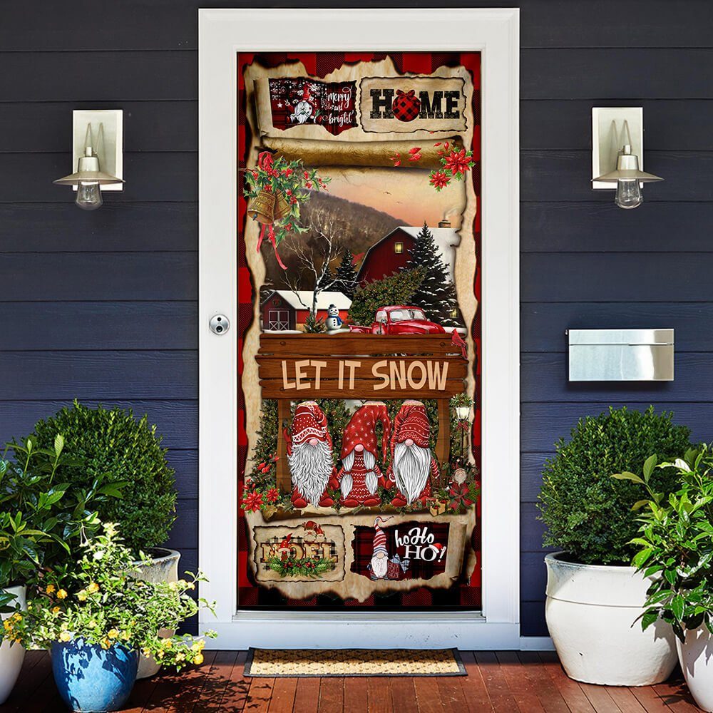 Gnome Christmas Door Cover