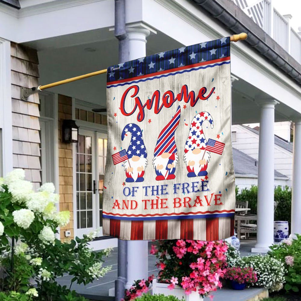 Gnome Of The Free And The Brave Flag
