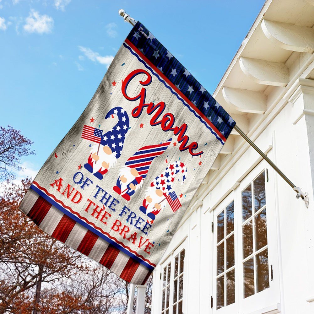 Gnome Of The Free And The Brave Flag