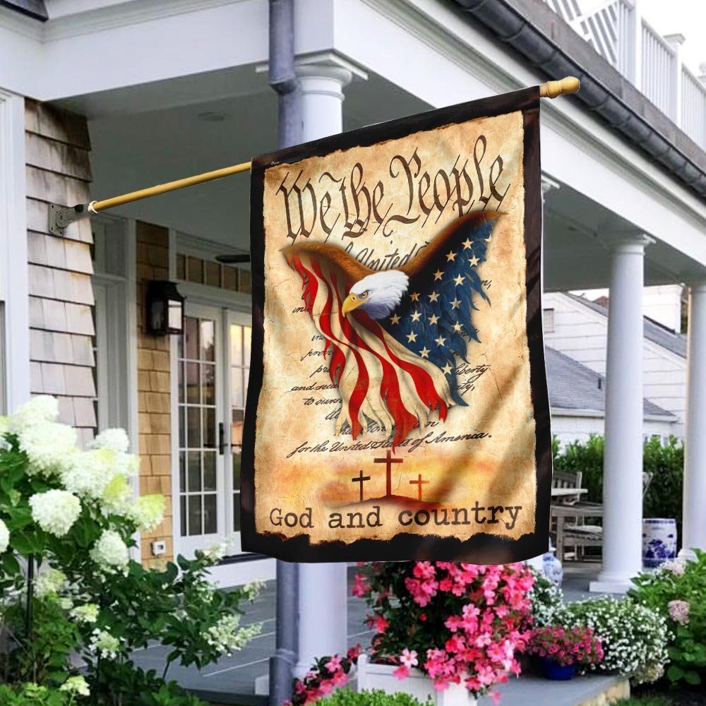 God And Country Patriotic American Flag