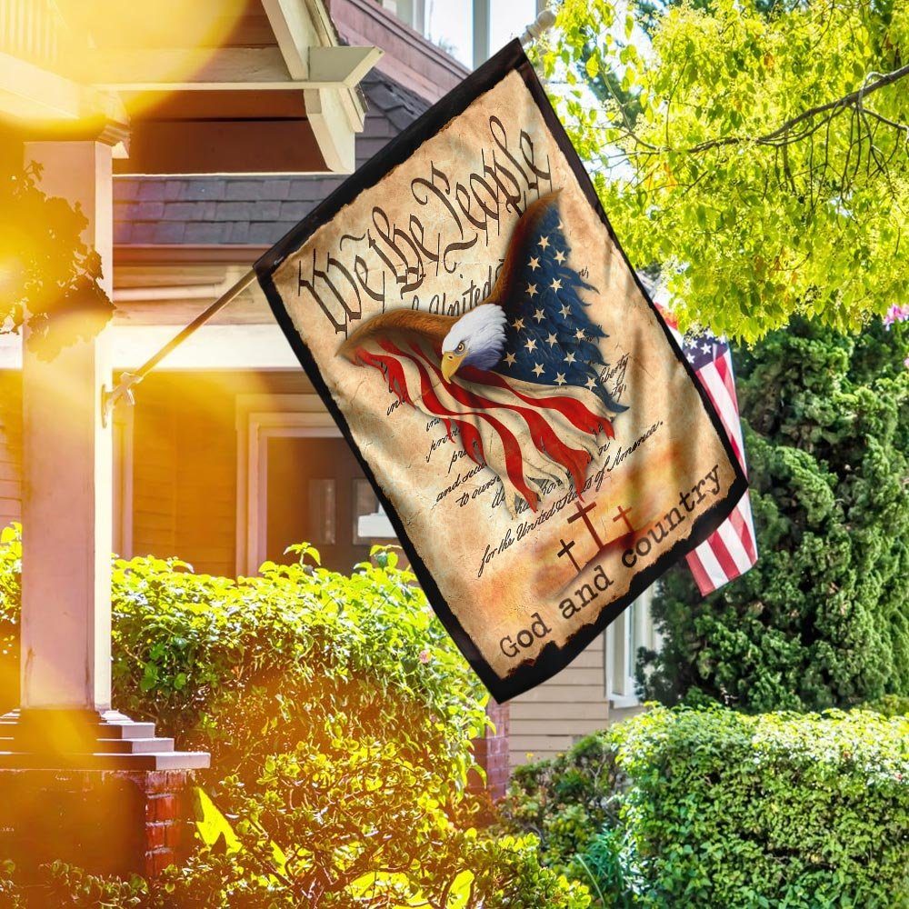God And Country Patriotic American Flag