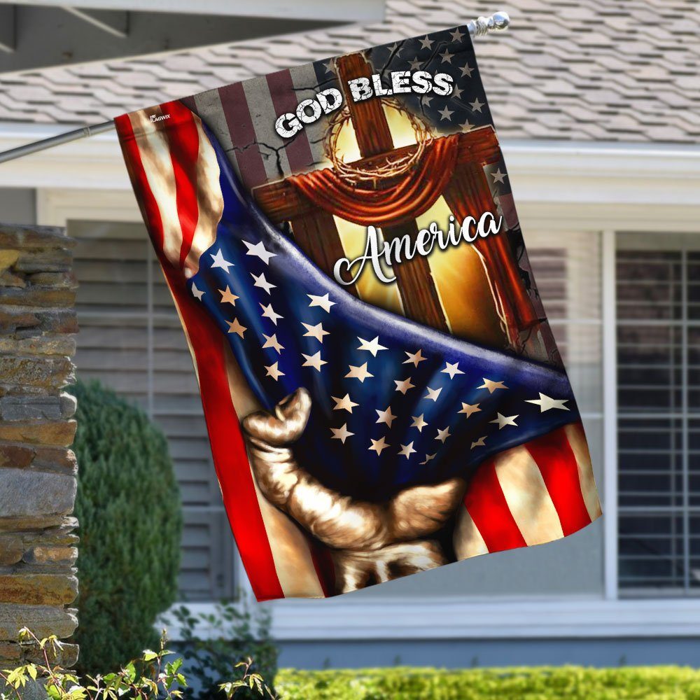 God Bless America Christian Cross Flag God Bless America Christian Cross Flag