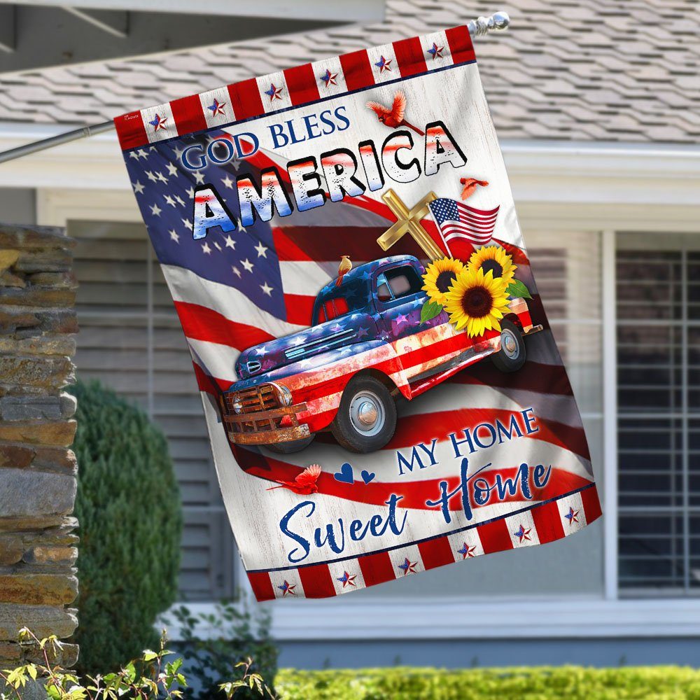 God Bless America My Home Sweet Home Flag MLH1717F