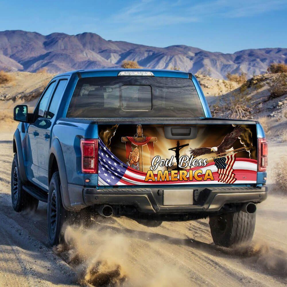 God Bless America Truck Tailgate Decal Sticker Wrap THB3197TD