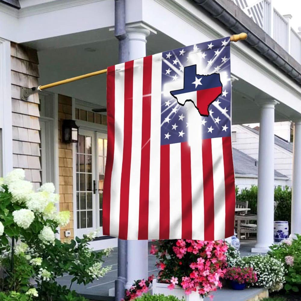 God Bless Texas Christian Cross Flag DDH2000Fv10