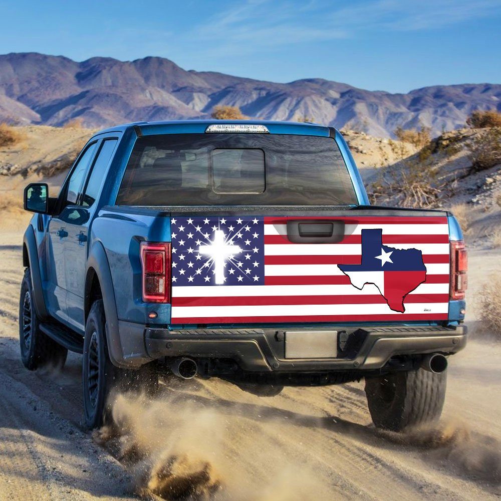 God Bless Texas Truck Tailgate Decal Sticker Wrap