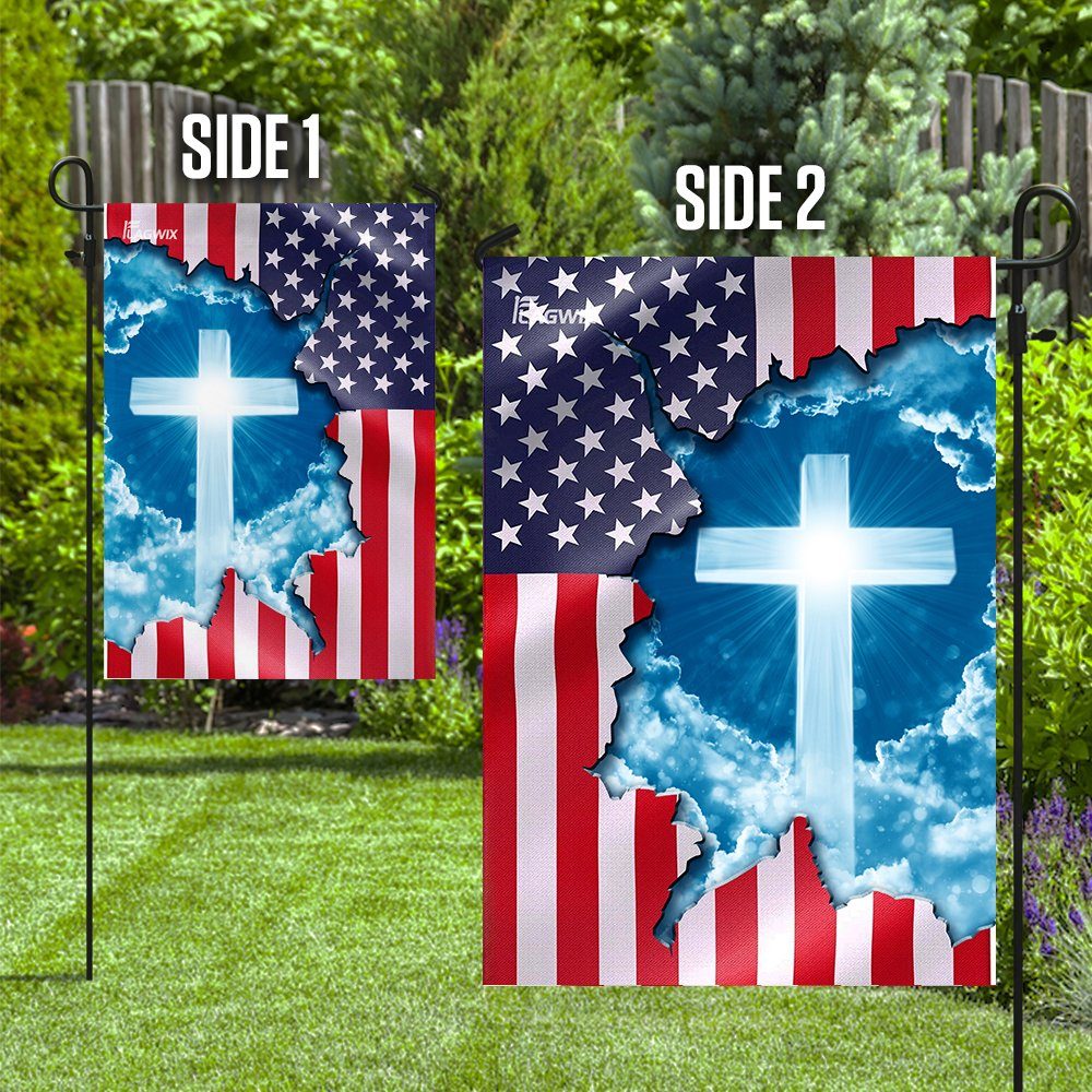 God Jesus Christian Cross American Flag God Jesus Christian Cross American Flag