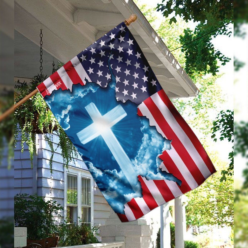 God Jesus Christian Cross American Flag God Jesus Christian Cross American Flag