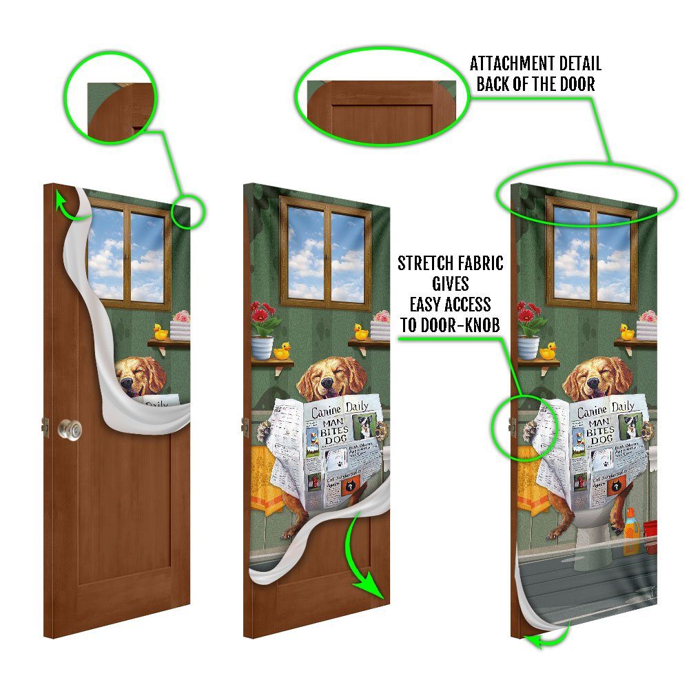 Golden Retriever Bathroom Door Cover - Flagwix