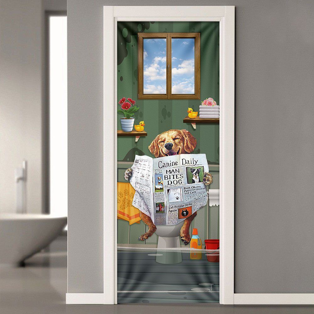 Golden Retriever Bathroom Door Cover