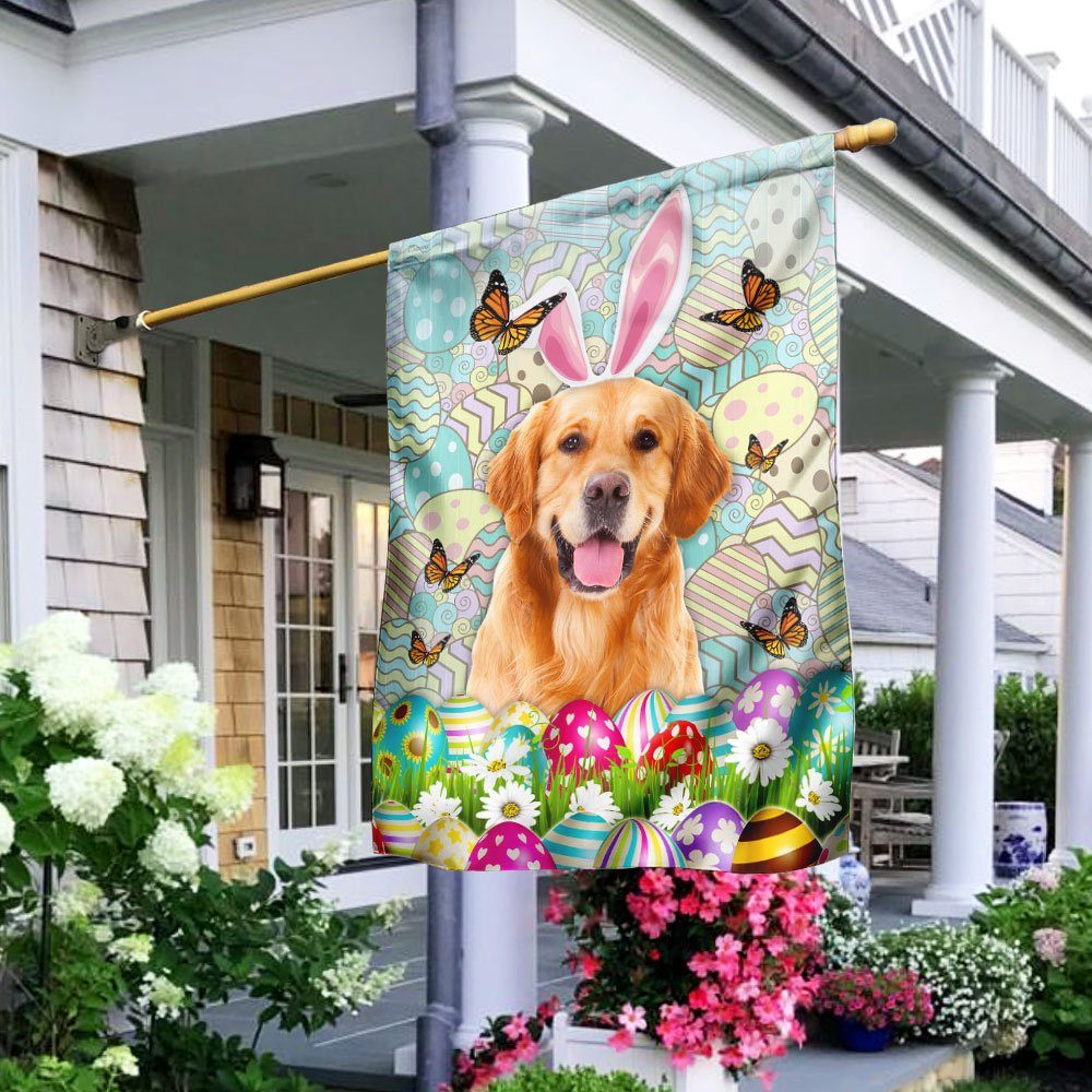 Golden Retriever Happy Easter Flag