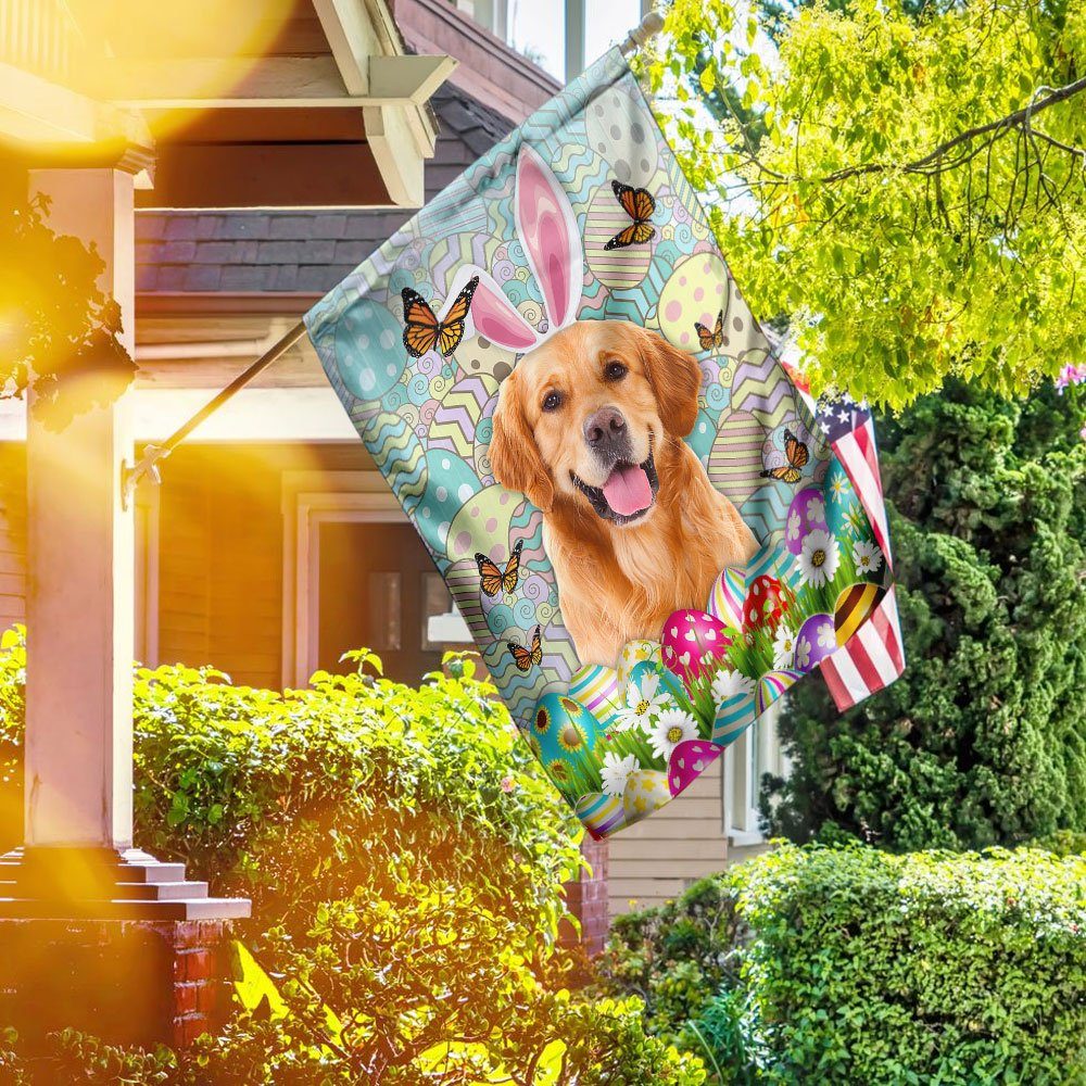 Golden Retriever Happy Easter Flag