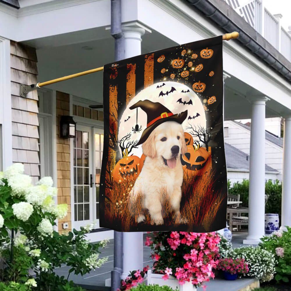 Golden Retriever Happy Halloween Flag
