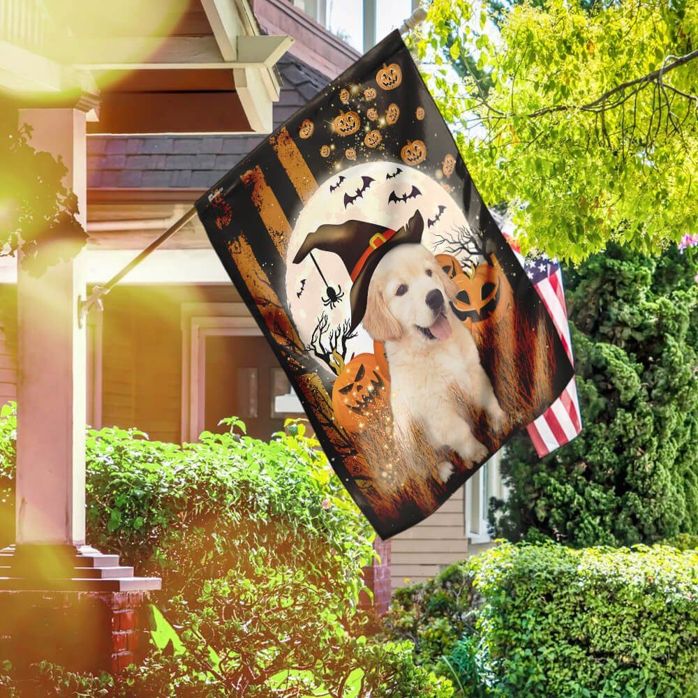 Golden Retriever Happy Halloween Flag