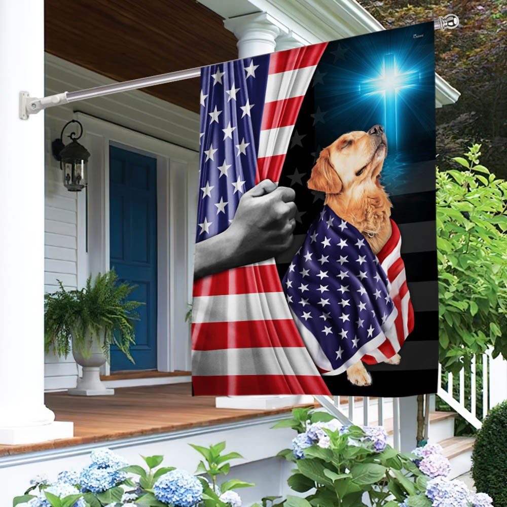 Golden Retriever Patriotic American Flag MLN1430Fv4