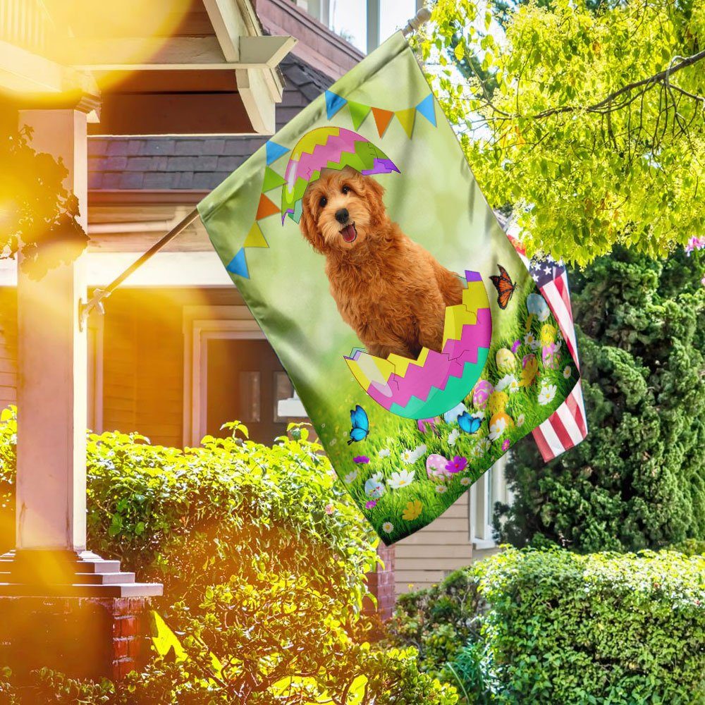Goldendoodle Easter Egg Flag