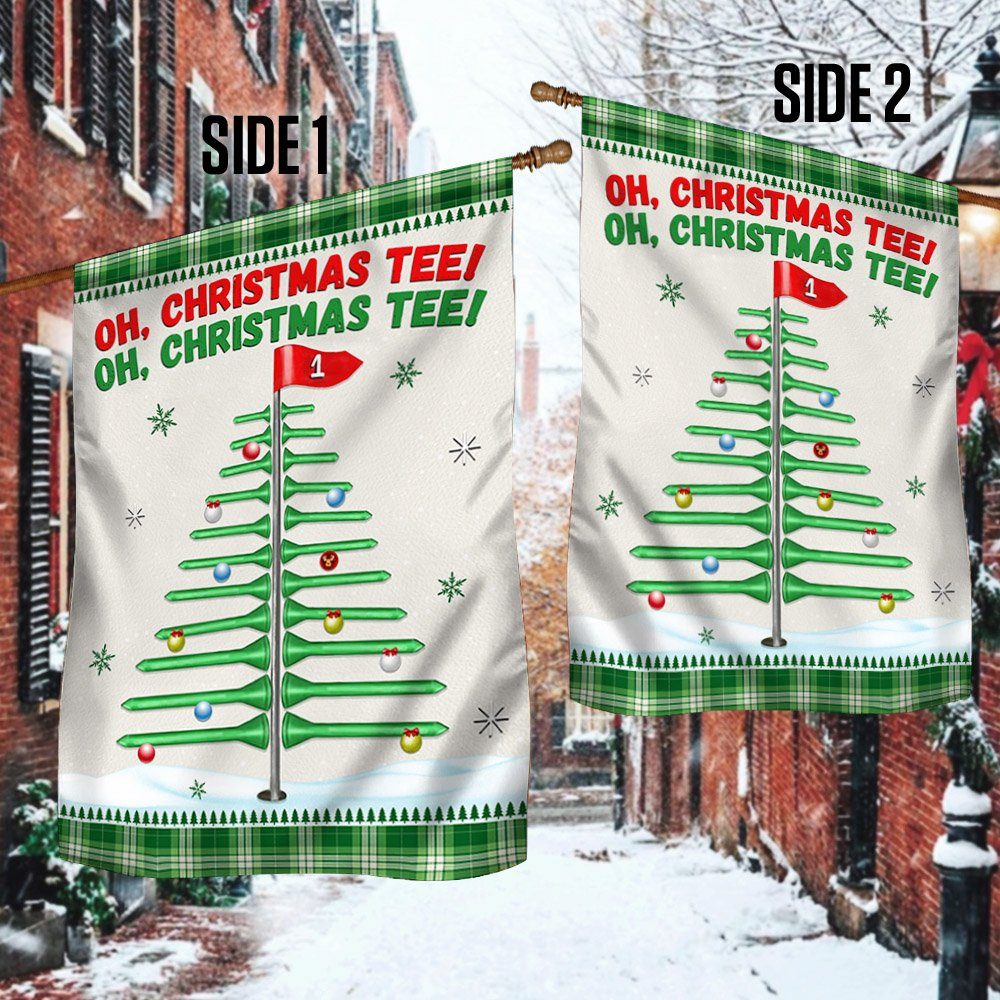Golf Tee Christmas Flag Oh, Chrismas Tee LNT833F