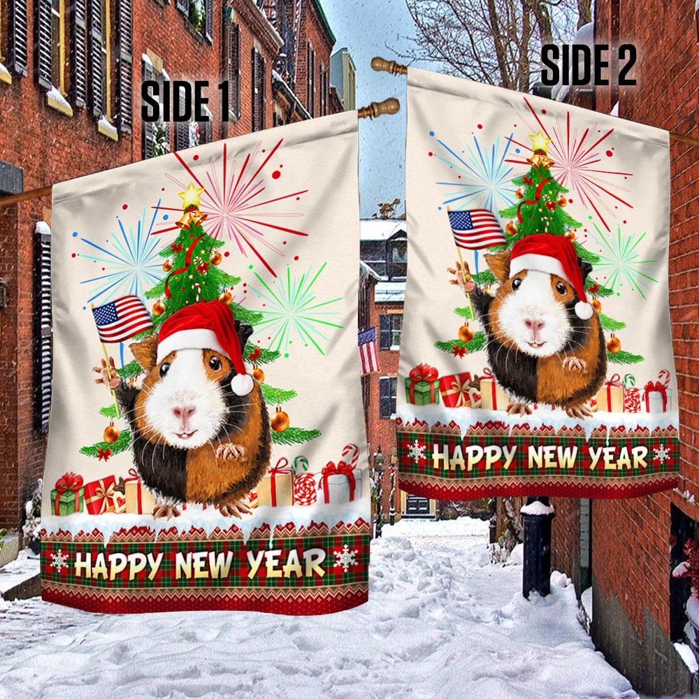 Guinea Pig American Flag Happy New Year BNN655F