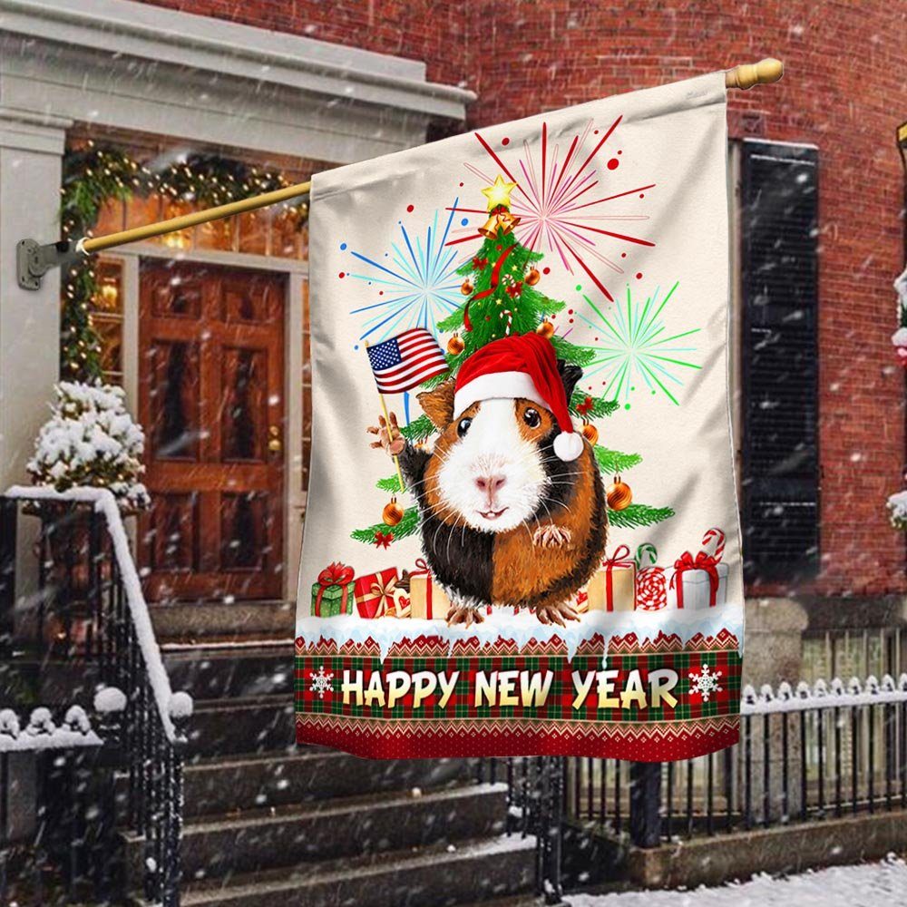 Guinea Pig American Flag Happy New Year BNN655F