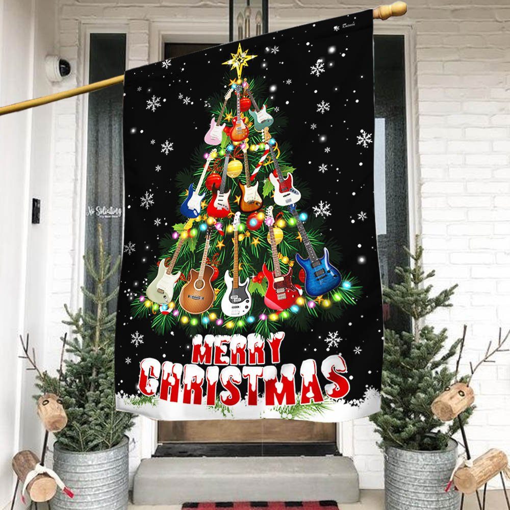 Guitar Merry Christmas Flag TQN705F
