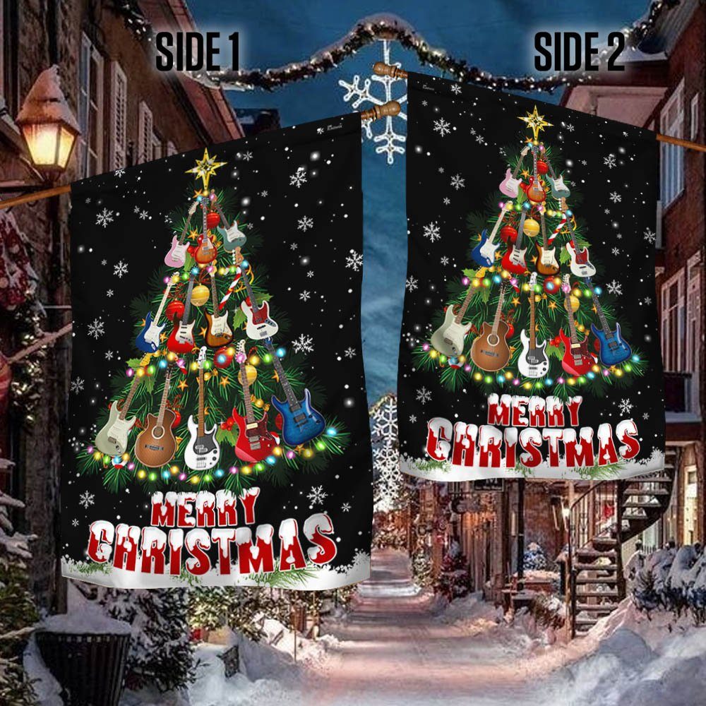Guitar Merry Christmas Flag TQN705F