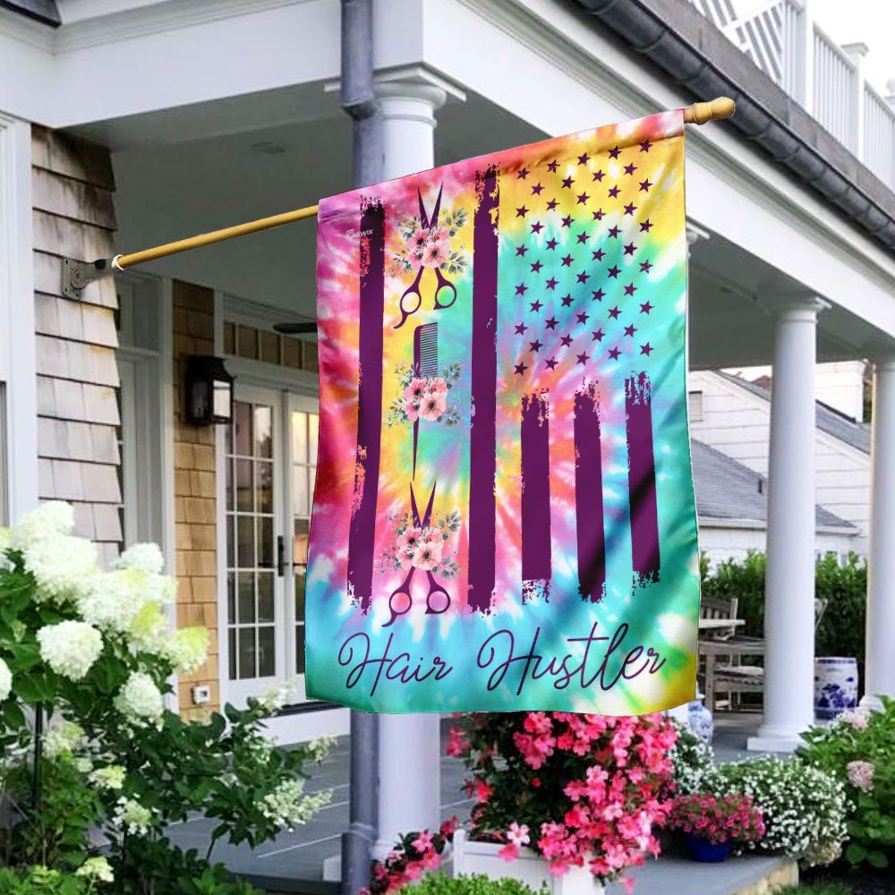 Hair Hustler Floral Tie Dye Flag