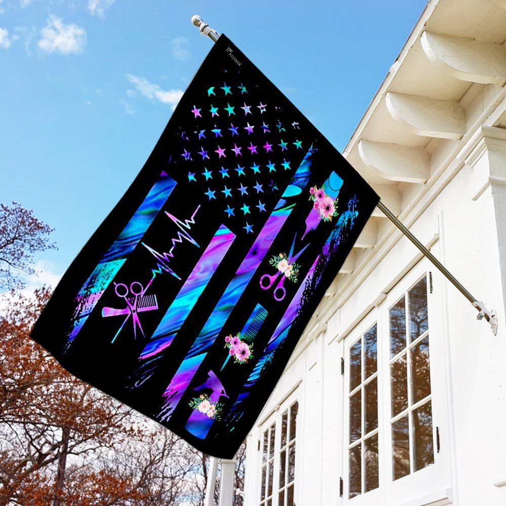 Hairdresser. Hair Stylist Pride American U.S. Flag