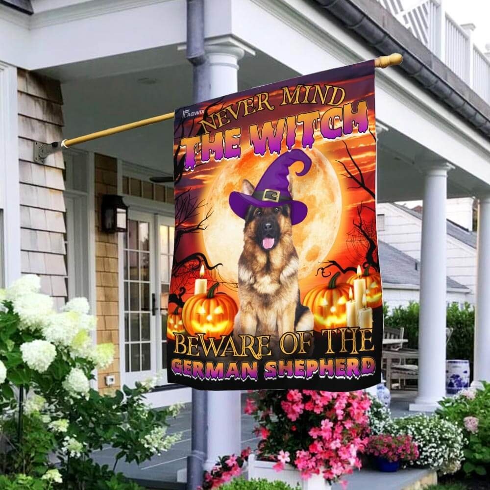 Halloween. Beware Of The German Shepherd Flag