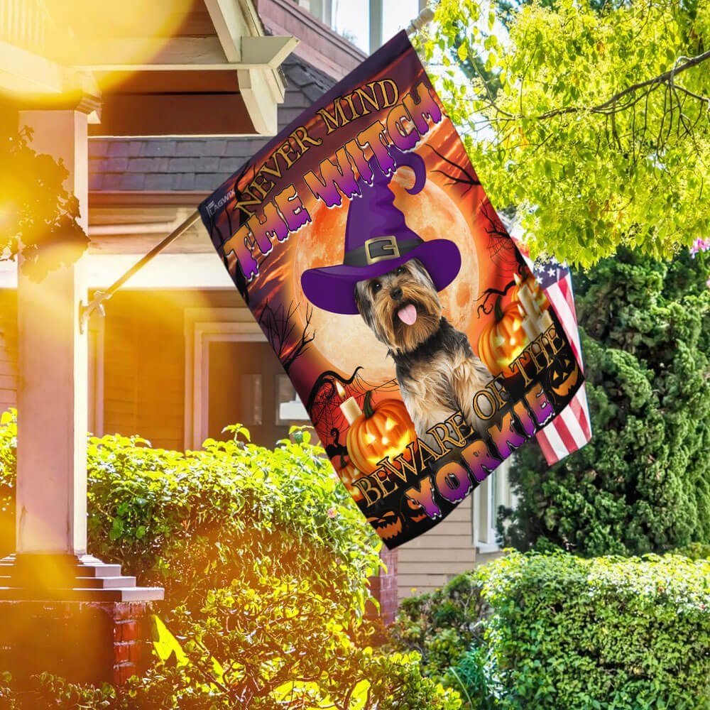 Halloween. Beware Of The Yorkie Flag