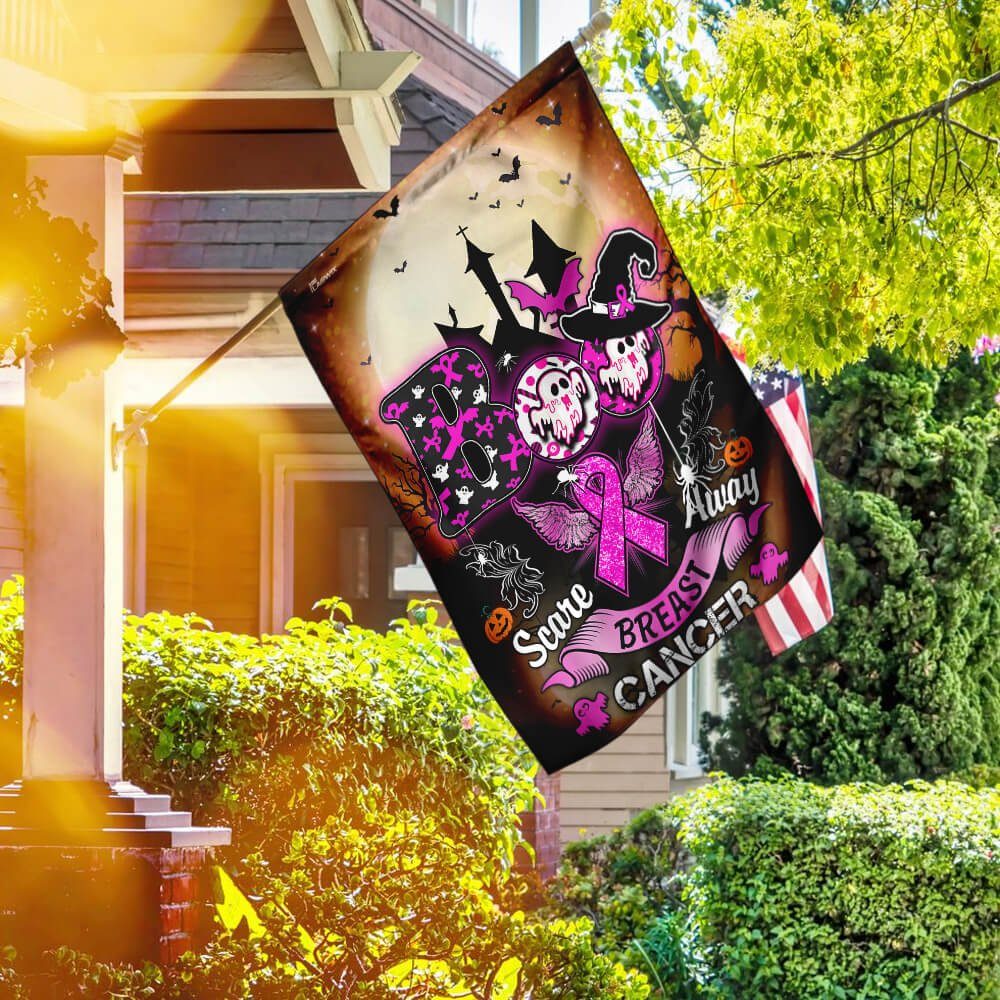 Halloween And Breast Cancer Awareness Flagwix™ Boo Flag