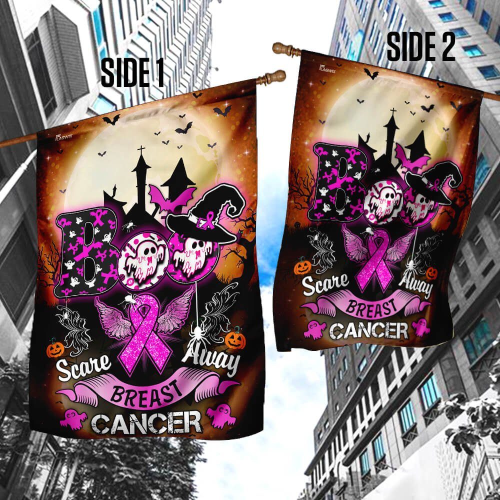 Halloween And Breast Cancer Awareness Flagwix™ Boo Flag Halloween And Breast Cancer Awareness Flagwix™ Boo Flag