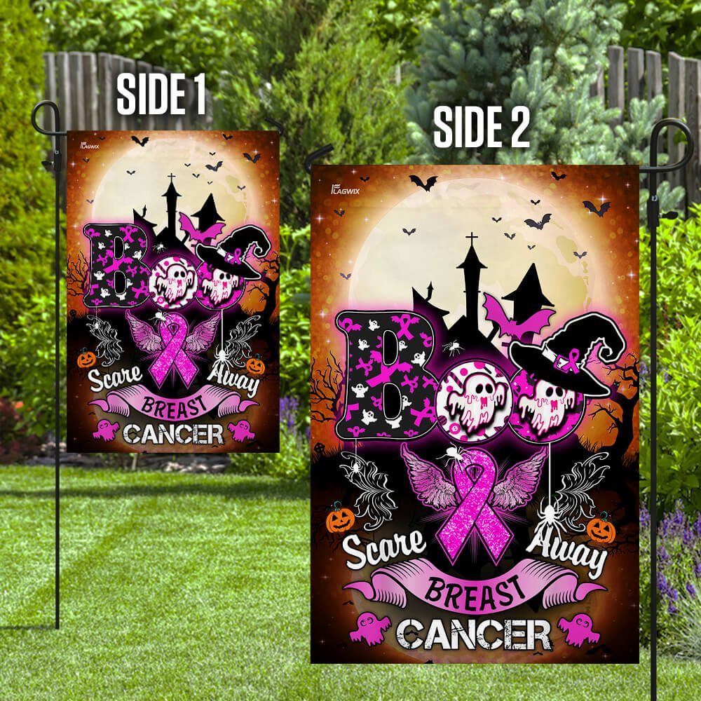 Halloween And Breast Cancer Awareness Flagwix™ Boo Flag Halloween And Breast Cancer Awareness Flagwix™ Boo Flag