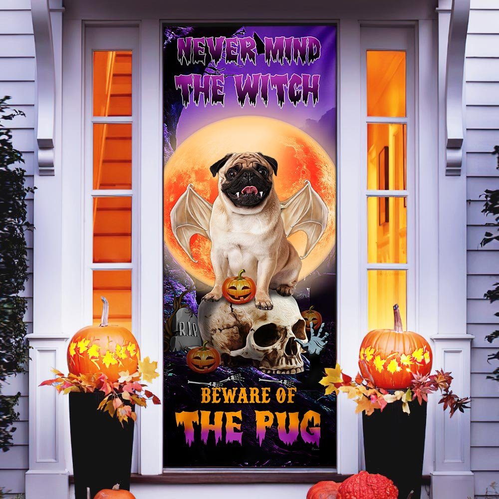 Halloween Door Cover Beware Of The Pug DBD2796Dv4
