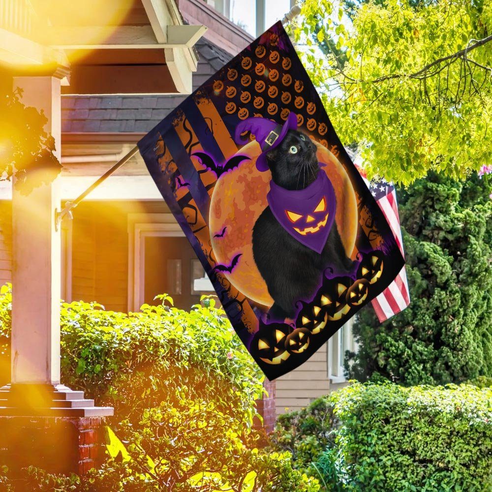 Halloween Flag Beware Of The Black Cat DDH2749Fv1